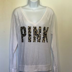 VS Pink Bling Long Sleeve Shirt Cheetah print PINK